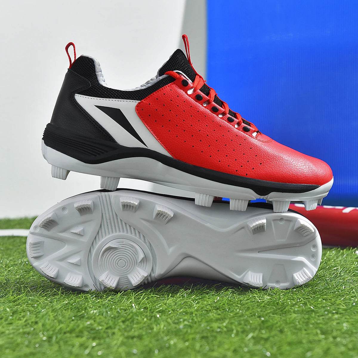 Men Baseball Shoes Long Spikes Training Softball Shoes Non-slip Cleats And Turf Softball Sneakers Beginners Baseball Sport Shoes - KICKSTART