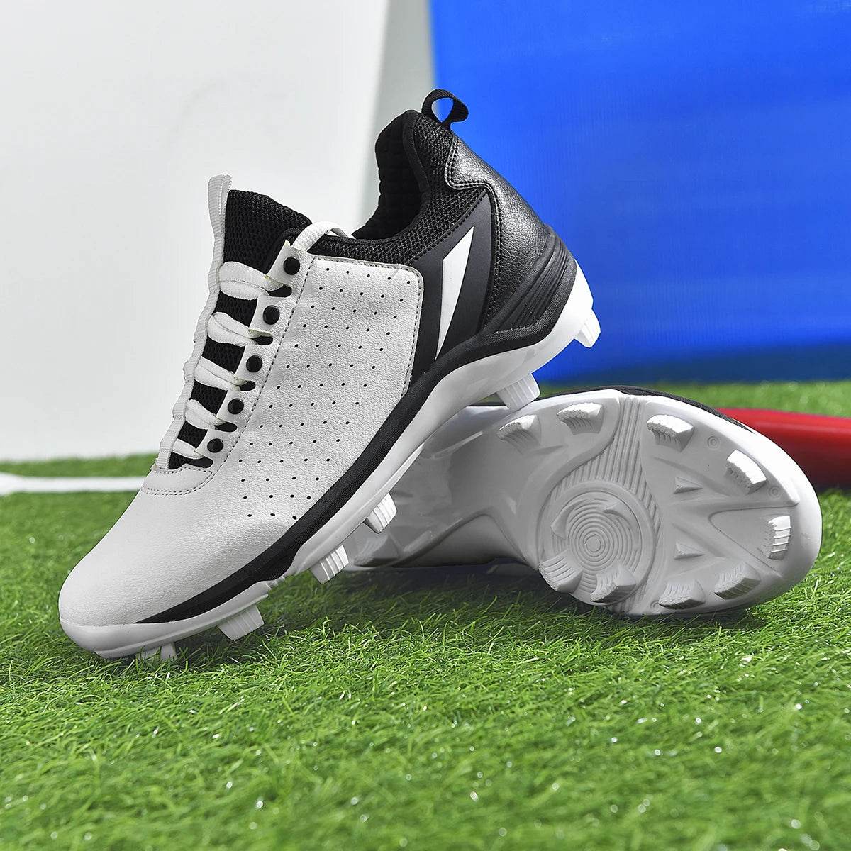 Men Baseball Shoes Long Spikes Training Softball Shoes Non-slip Cleats And Turf Softball Sneakers Beginners Baseball Sport Shoes - KICKSTART