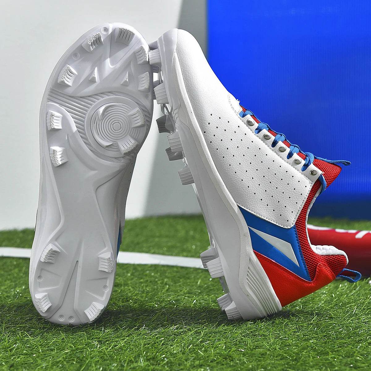 Men Baseball Shoes Long Spikes Training Softball Shoes Non-slip Cleats And Turf Softball Sneakers Beginners Baseball Sport Shoes - KICKSTART