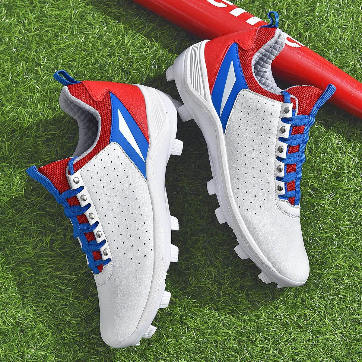 Men Baseball Shoes Long Spikes Training Softball Shoes Non-slip Cleats And Turf Softball Sneakers Beginners Baseball Sport Shoes - KICKSTART