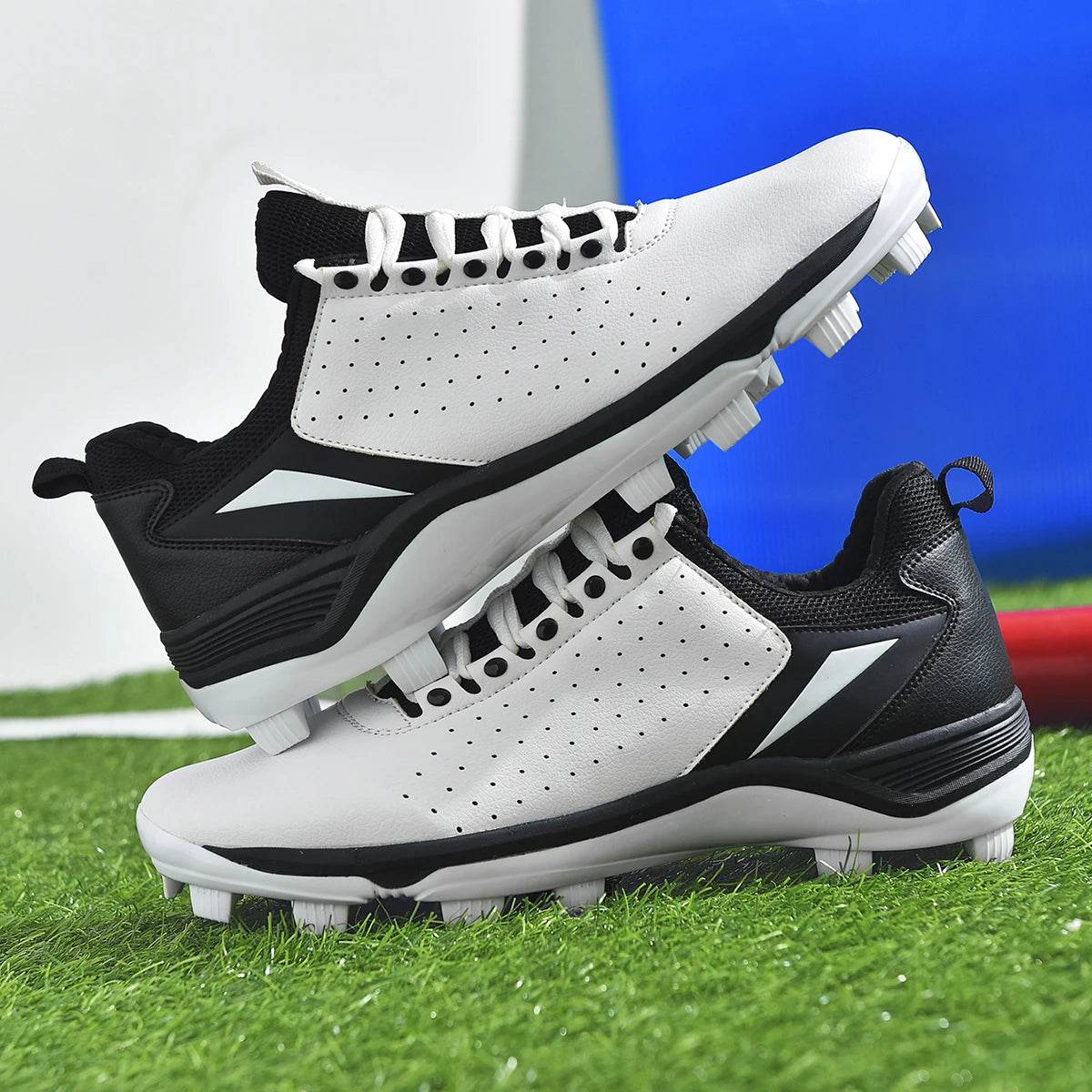 Men Baseball Shoes Long Spikes Training Softball Shoes Non-slip Cleats And Turf Softball Sneakers Beginners Baseball Sport Shoes - KICKSTART