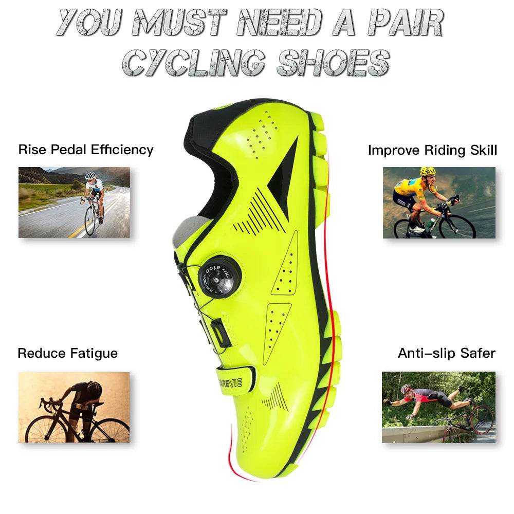 DAREVIE Cycling Shoes MTB Mountain Bike Cycling Shoes Pro Race MTB Self-Locking Bicycle Sneakers Boots SPD Lock Shoes Men Women - KICKSTART