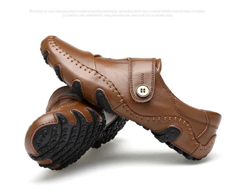 Men Leather Golf Shoes Sport Outdoor Waterproof Golf Shoes Male Anti-Skid Breathable Male Casual Bussiness Golfs Shoes Big Size - KICKSTART