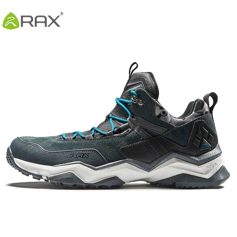 RAX Men Hiking Shoes Mid-top Waterproof Outdoor Sneaker Men Leather Trekking Boots Trail Camping Climbing Hunting Sneakers Women - KICKSTART