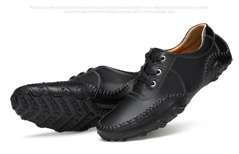 Men Leather Golf Shoes Sport Outdoor Waterproof Golf Shoes Male Anti-Skid Breathable Male Casual Bussiness Golfs Shoes Big Size - KICKSTART