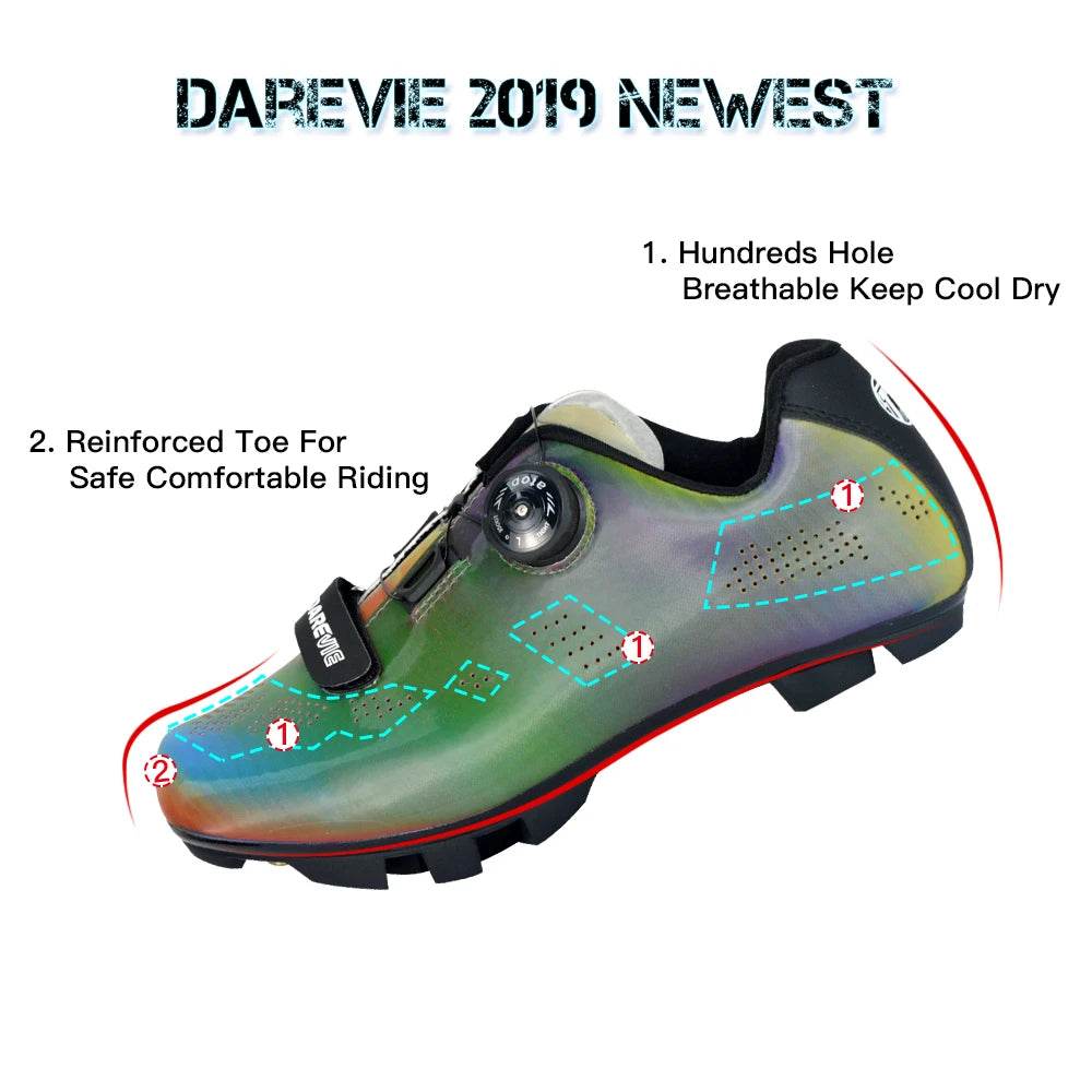 DAREVIE Cycling Shoes MTB 2024 Chameleon MTB Cycling Snearkes Light Pro Mountain Bike Shoes SPD Reflective Pro Cycling Shoes - KICKSTART