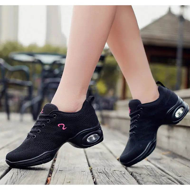 Women Dance Shoes Female Jazz Dancing Sneakers Salsa Ballroom Modern Shoe Casual Canvas Boots Girls Sports Ladies Hip Hop Shoes - KICKSTART