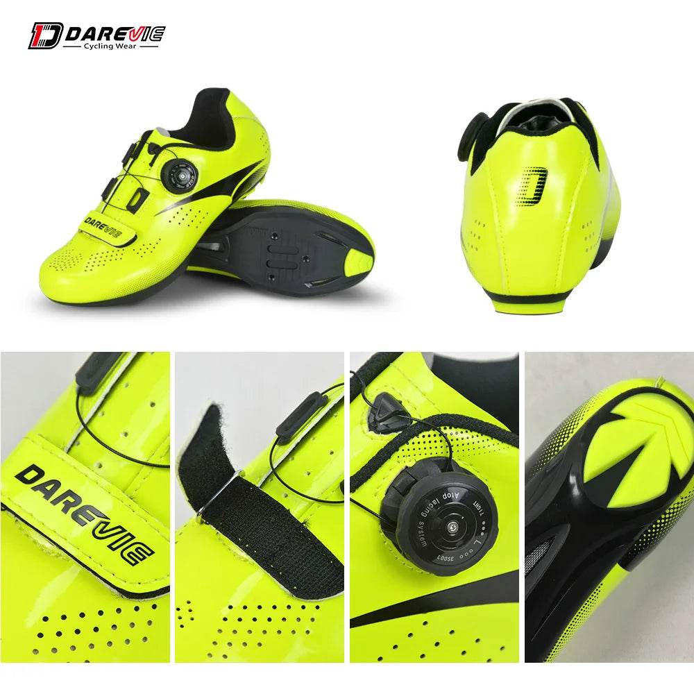 DAREVIE Road Cycling Shoes Light Pro Cycling Shoes Breathable Anti Slip Bicycle Shoes Racing High Quality Bike Shoes LOOK SPD-SL - KICKSTART