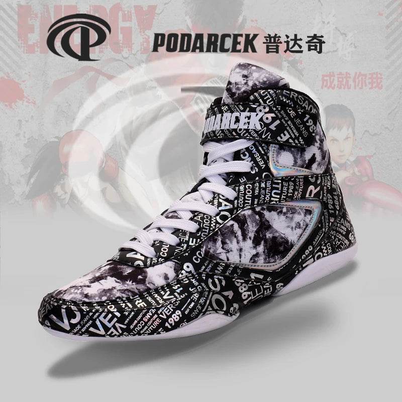 New Men's and Women's Professional Boxing Boots Men's 36-45 Lightweight Wrestling Shoes High Quality Breathable Boxing Sneakers - KICKSTART