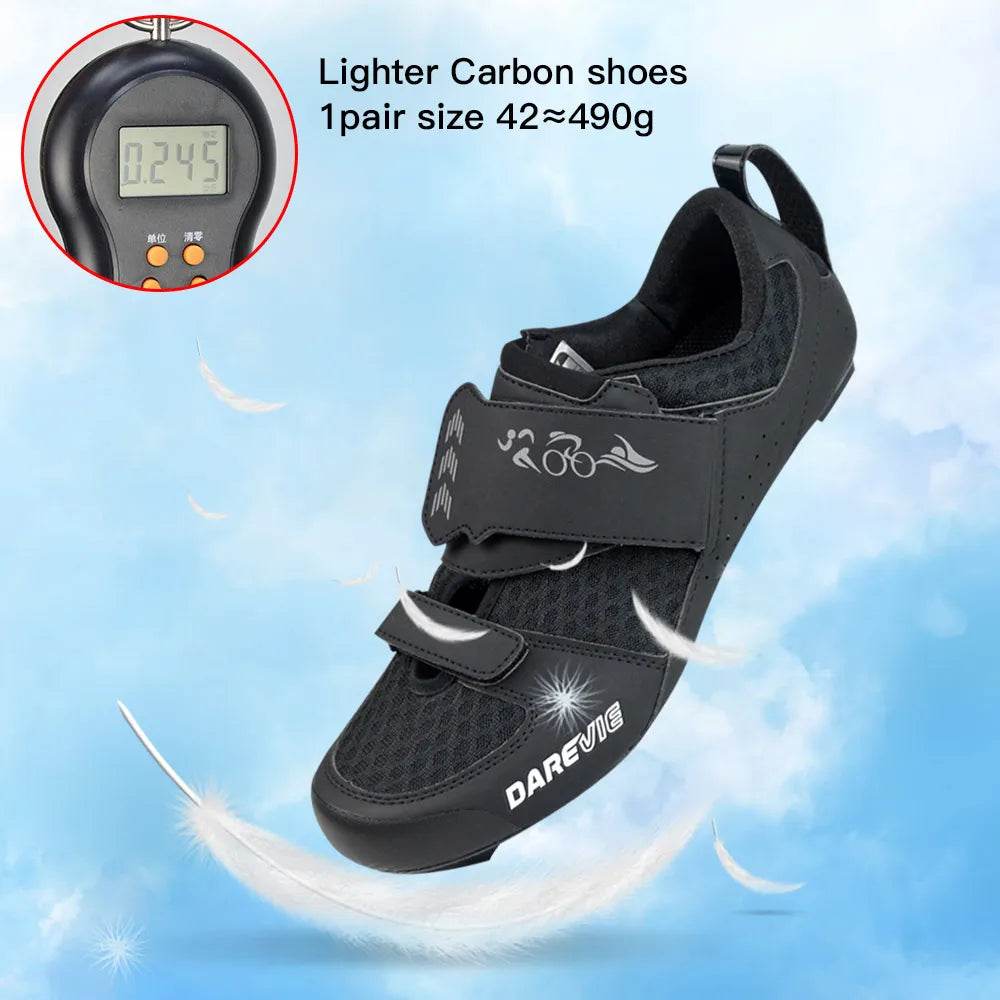 DAREVIE Pro Carbon Cycling Shoes Race Triathlon Shoes 10 Level Hard Carbon Light Road Cycling Shoes Men Women Cycling Sneakers - KICKSTART