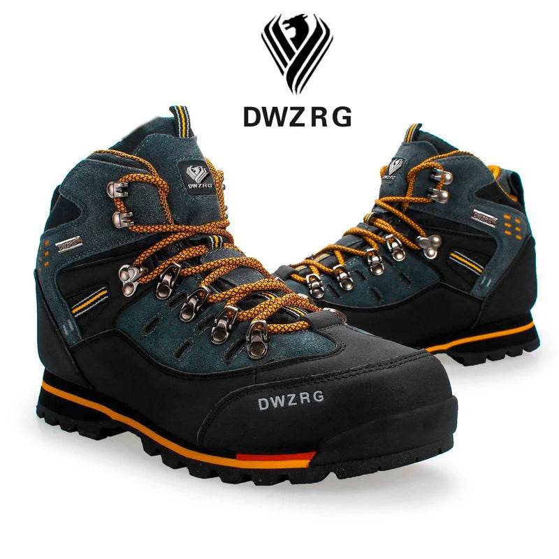 DWZRG Men Hiking Shoes Waterproof Leather Shoes Climbing & Fishing Shoes New Popular Outdoor Shoes Men High Top Winter Boots - KICKSTART