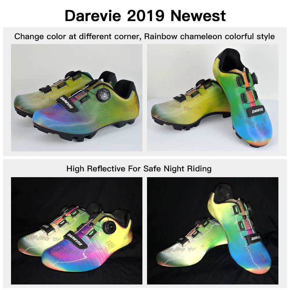 DAREVIE Cycling Shoes MTB 2024 Chameleon MTB Cycling Snearkes Light Pro Mountain Bike Shoes SPD Reflective Pro Cycling Shoes - KICKSTART