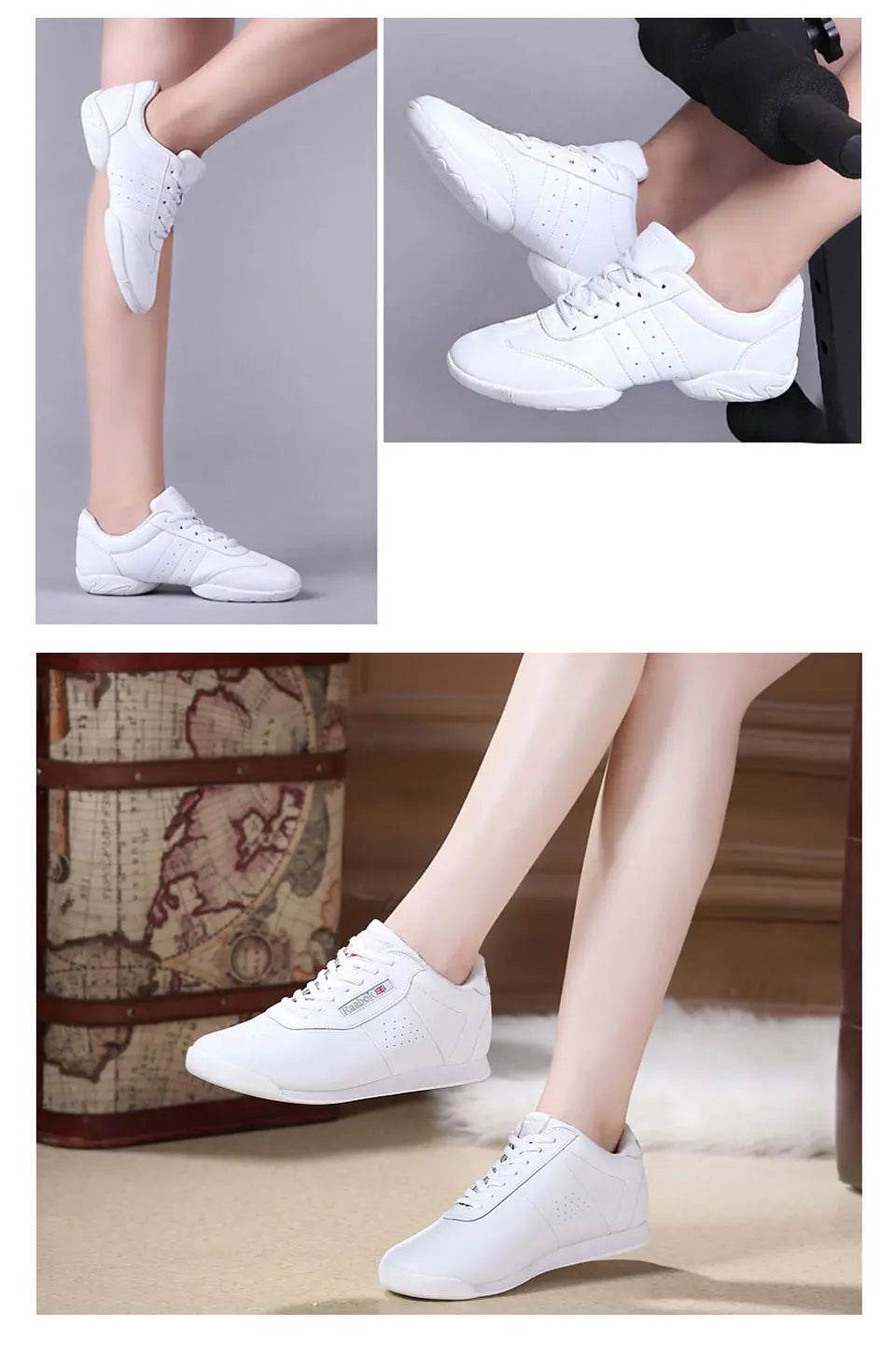 Aerobics Shoes Women Kids Sports Shoe Boys Girls Aerobics Dance Shoes White Competitive Modern/Jazz/Hip-hop Gym Dance Sneakers - KICKSTART