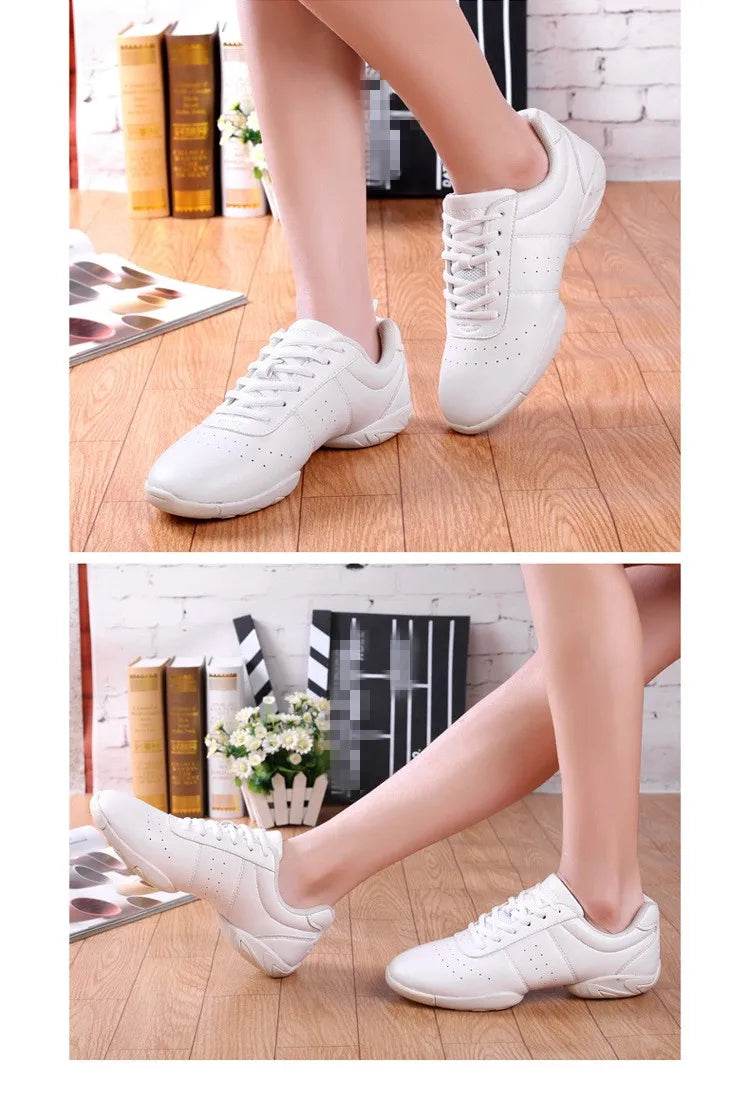 Dance Shoes Woman Men Ladies Modern Soft Outsole Jazz Sneakers Aerobics Breathable Lightweight Female Dancing Fitness Sport - KICKSTART