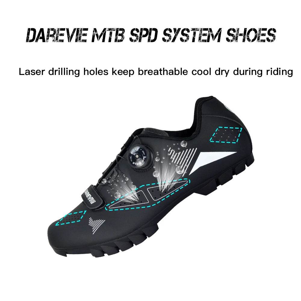 DAREVIE Cycling Shoes MTB Mountain Bike Cycling Shoes Pro Race MTB Self-Locking Bicycle Sneakers Boots SPD Lock Shoes Men Women - KICKSTART