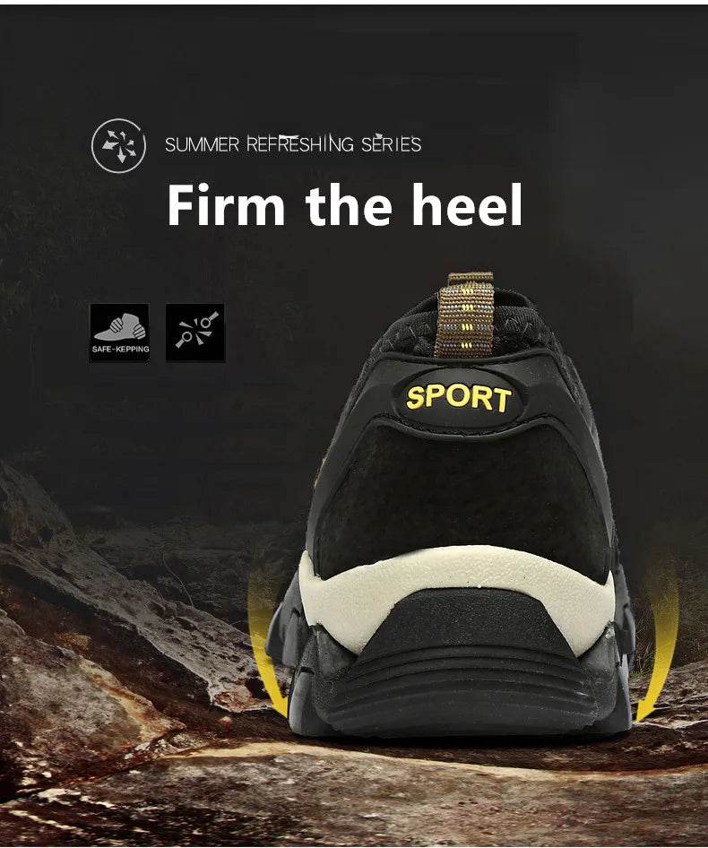 Breathable Mesh Hiking Shoes Men Hot Sale Non-slip Men Trekking Shoes Outdoor Sport Khaki Quick-drying Men Hiking Sneaker - KICKSTART