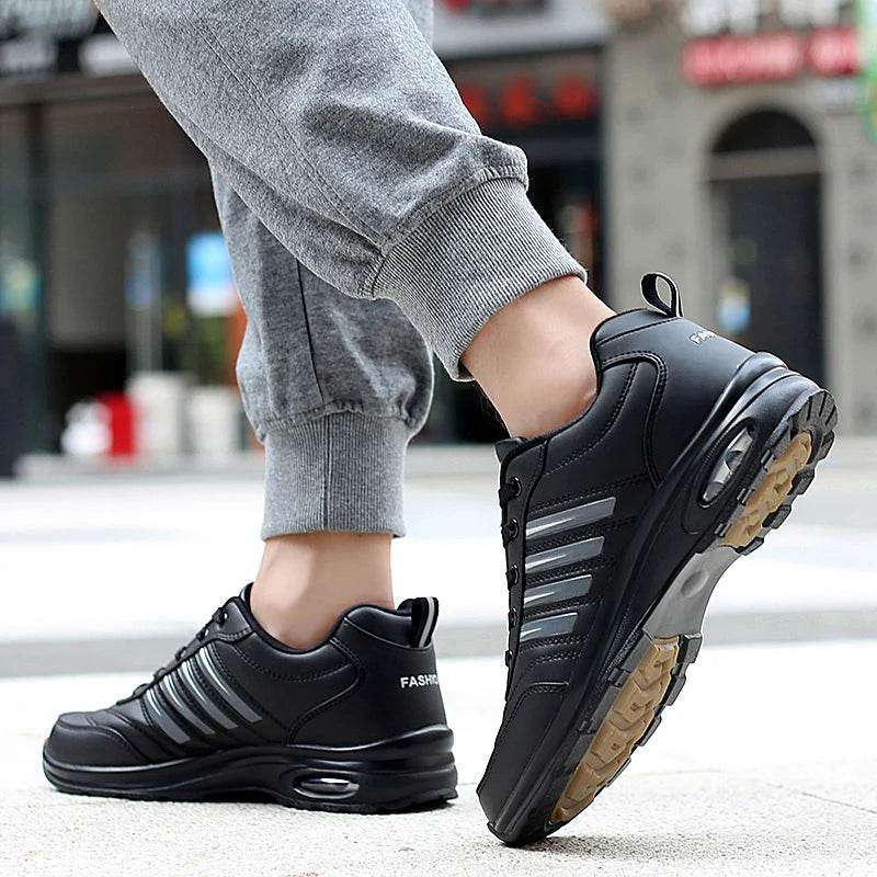 Waterproof Golf Shoes for Man Women Leather Professional Men Rubber Golf Sport Shoes Walking Sneakers Male Cushion Black White - KICKSTART