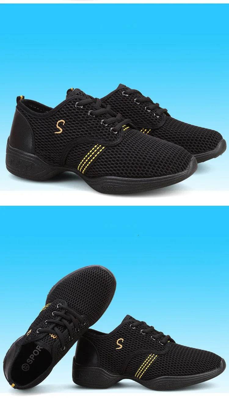 Women's Dance Shoes Soft Outsole Woman Mesh Breathable Jazz Hip Hop Sports Sneakers Ladies Girl's Modern Jazz Dancing Shoes - KICKSTART