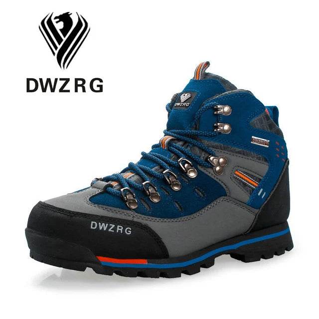 DWZRG Men Hiking Shoes Waterproof Leather Shoes Climbing & Fishing Shoes New Popular Outdoor Shoes Men High Top Winter Boots - KICKSTART