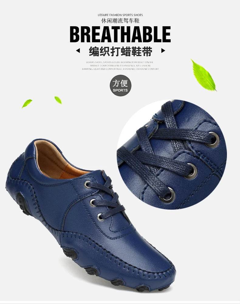 Men Leather Golf Shoes Sport Outdoor Waterproof Golf Shoes Male Anti-Skid Breathable Male Casual Bussiness Golfs Shoes Big Size - KICKSTART