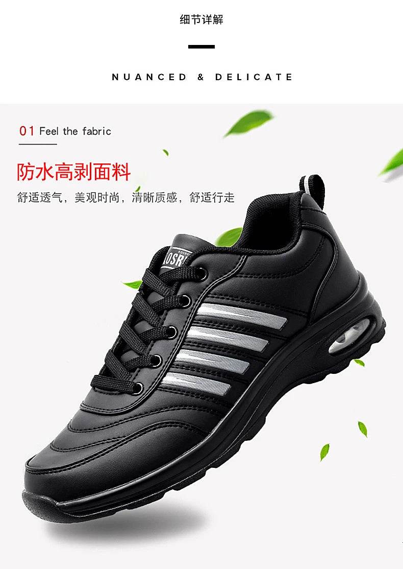 Waterproof Golf Shoes for Man Women Leather Professional Men Rubber Golf Sport Shoes Walking Sneakers Male Cushion Black White - KICKSTART