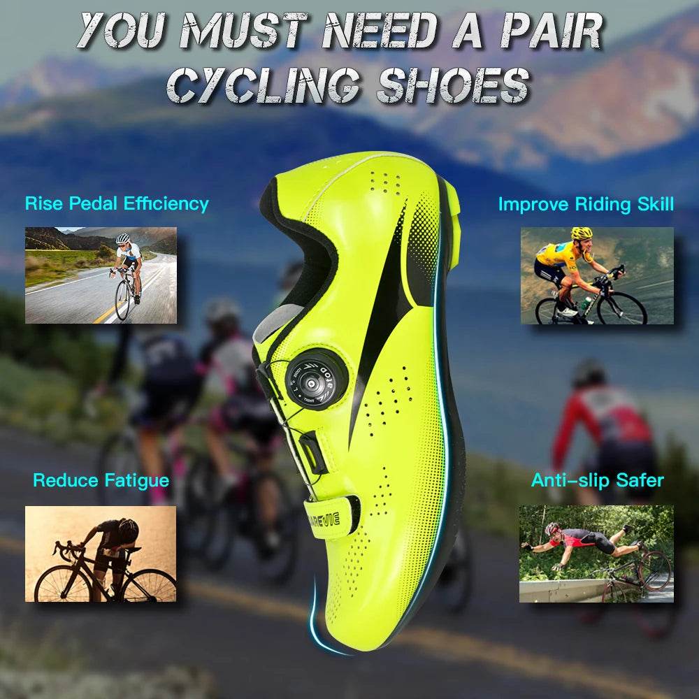 DAREVIE Road Cycling Shoes Light Pro Cycling Shoes Breathable Anti Slip Bicycle Shoes Racing High Quality Bike Shoes LOOK SPD-SL - KICKSTART