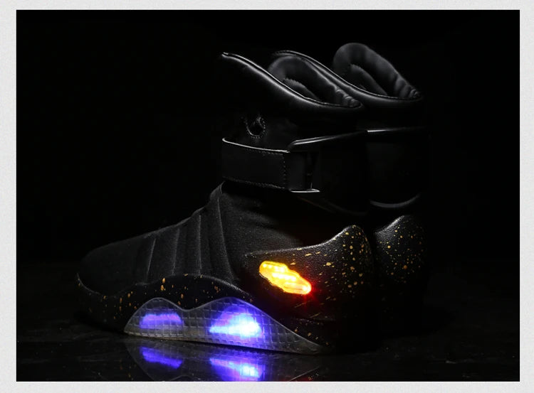 Men Basketball Shoes Led light shoes men sneakers "Back to Future" led glowing shoes for men COsplay high top shoes