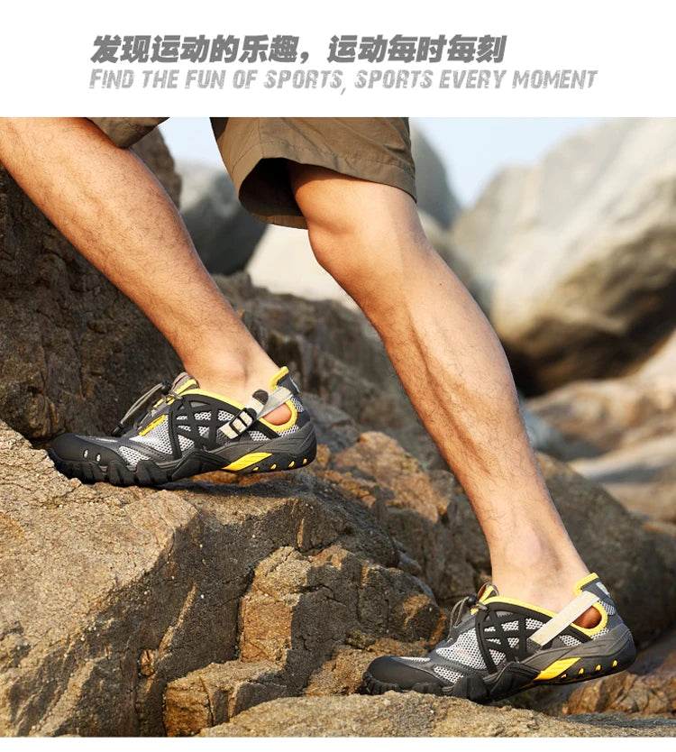 Men Outdoor Sneakers Breathable Hiking Shoes Big Size Men Women Outdoor Hiking Sandals Men Trekking Trail Water Sandals Big Size - KICKSTART