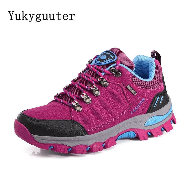 Women Hiking Shoes Outdoor trekking Sports Climbing Camping Boots Non-slip Waterproof Walking Jogging Trainers Sneakers Lace Up - KICKSTART