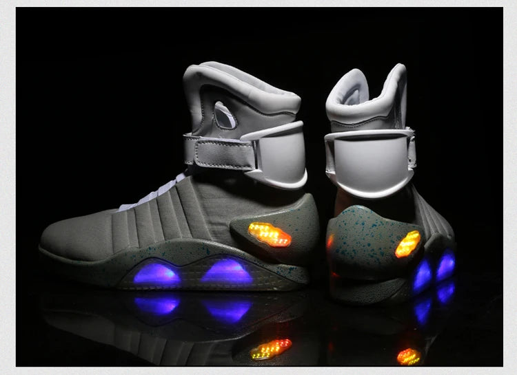 Men Basketball Shoes Led light shoes men sneakers "Back to Future" led glowing shoes for men COsplay high top shoes