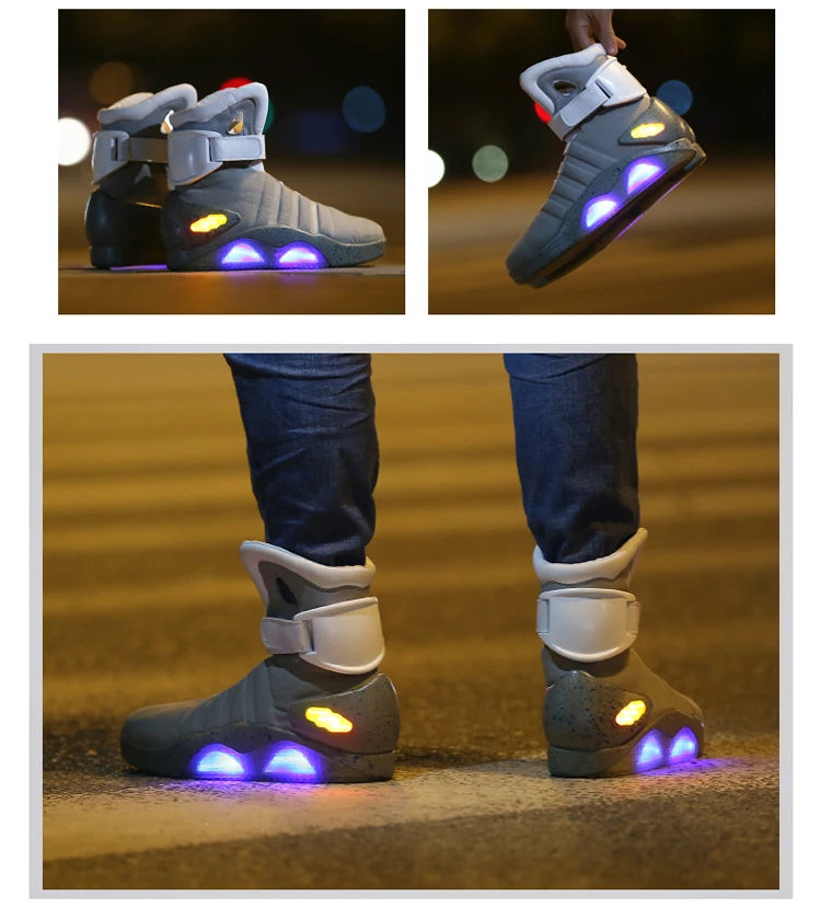 Men Basketball Shoes Led light shoes men sneakers "Back to Future" led glowing shoes for men COsplay high top shoes