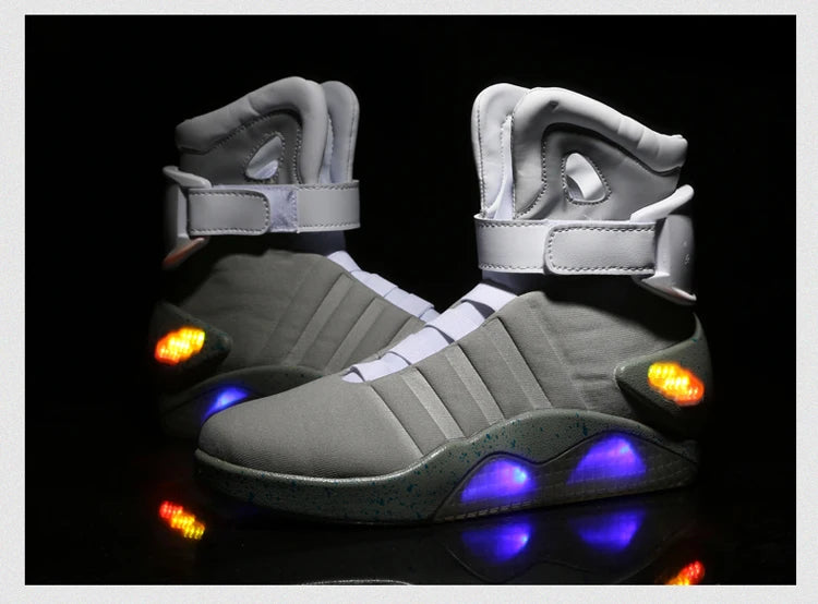 Men Basketball Shoes Led light shoes men sneakers "Back to Future" led glowing shoes for men COsplay high top shoes