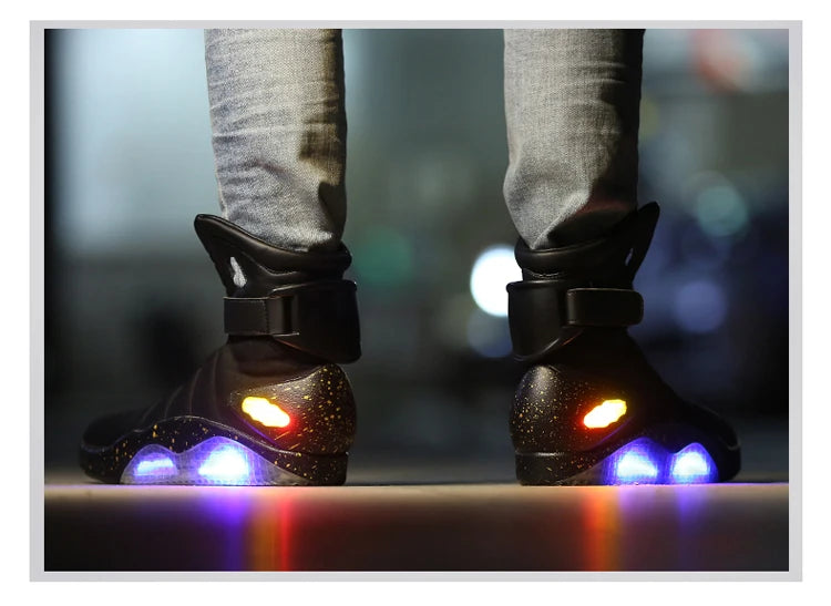 Men Basketball Shoes Led light shoes men sneakers "Back to Future" led glowing shoes for men COsplay high top shoes