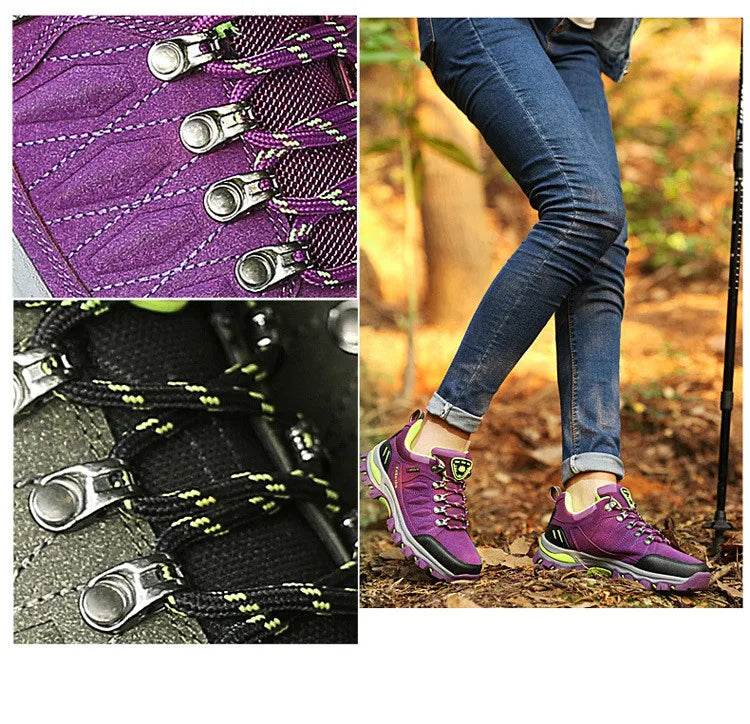 Women Hiking Shoes Outdoor trekking Sports Climbing Camping Boots Non-slip Waterproof Walking Jogging Trainers Sneakers Lace Up - KICKSTART