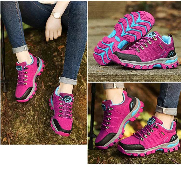 Women Hiking Shoes Outdoor trekking Sports Climbing Camping Boots Non-slip Waterproof Walking Jogging Trainers Sneakers Lace Up - KICKSTART