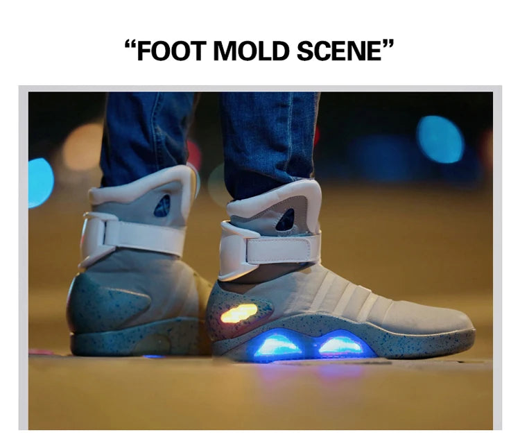 Men Basketball Shoes Led light shoes men sneakers "Back to Future" led glowing shoes for men COsplay high top shoes