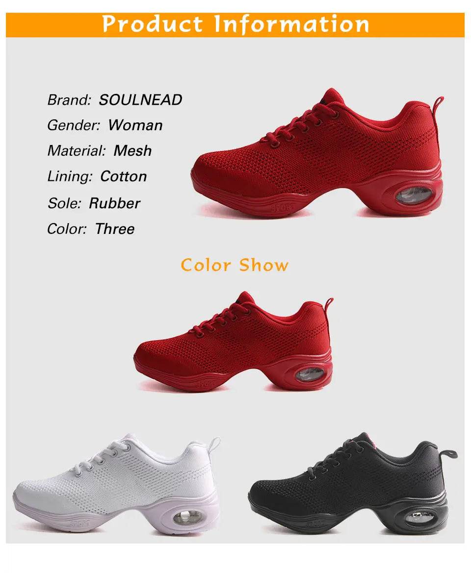 Women Dance Shoes Female Jazz Dancing Sneakers Salsa Ballroom Modern Shoe Casual Canvas Boots Girls Sports Ladies Hip Hop Shoes - KICKSTART