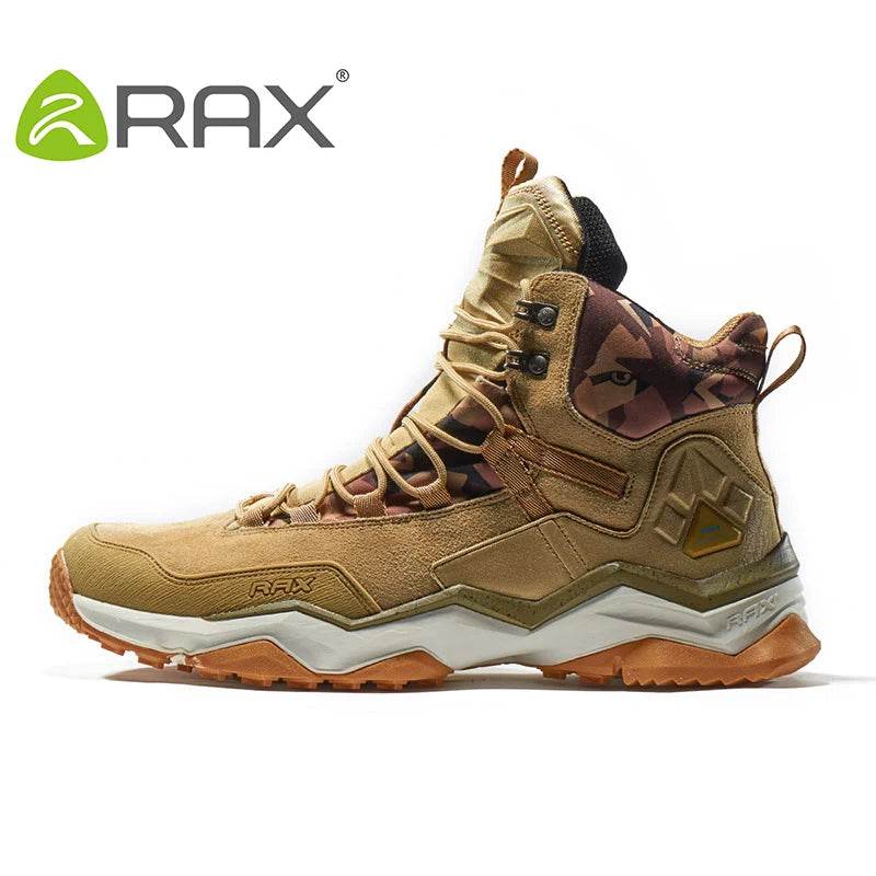 RAX Men Hiking Shoes Mid-top Waterproof Outdoor Sneaker Men Leather Trekking Boots Trail Camping Climbing Hunting Sneakers Women - KICKSTART