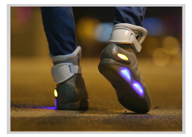 Men Basketball Shoes Led light shoes men sneakers "Back to Future" led glowing shoes for men COsplay high top shoes