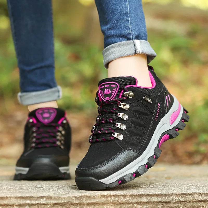 Women Hiking Shoes Outdoor trekking Sports Climbing Camping Boots Non-slip Waterproof Walking Jogging Trainers Sneakers Lace Up - KICKSTART