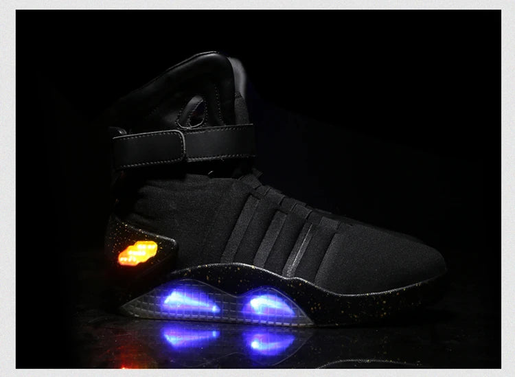 Men Basketball Shoes Led light shoes men sneakers "Back to Future" led glowing shoes for men COsplay high top shoes