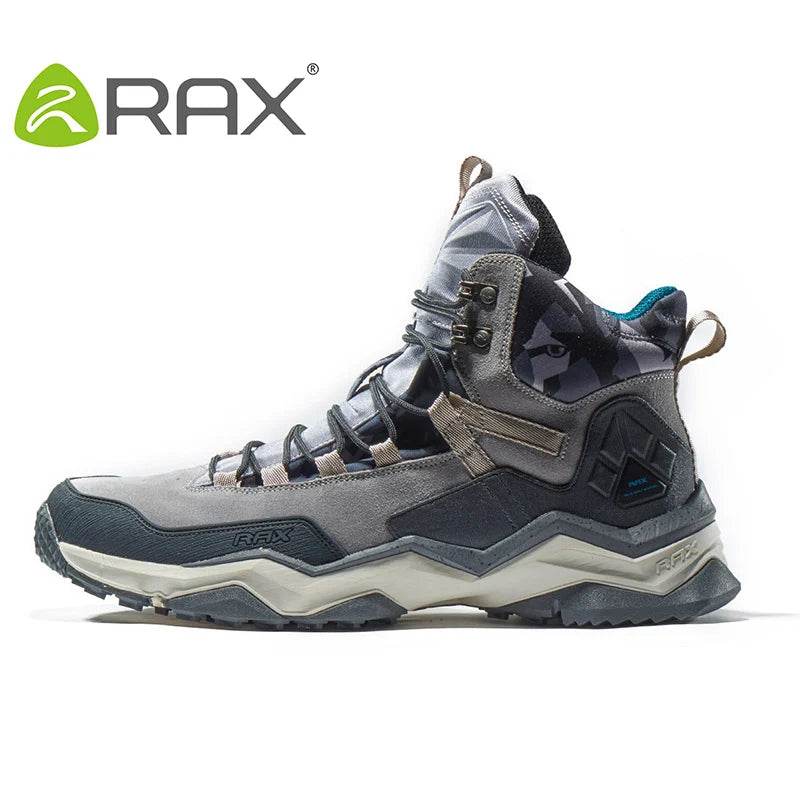 RAX Men Hiking Shoes Mid-top Waterproof Outdoor Sneaker Men Leather Trekking Boots Trail Camping Climbing Hunting Sneakers Women - KICKSTART