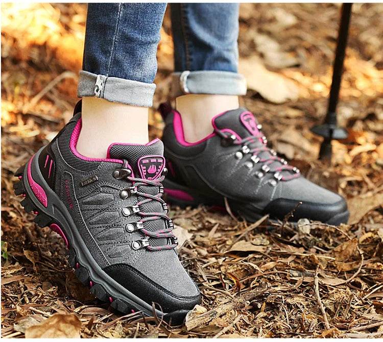 Women Hiking Shoes Outdoor trekking Sports Climbing Camping Boots Non-slip Waterproof Walking Jogging Trainers Sneakers Lace Up - KICKSTART