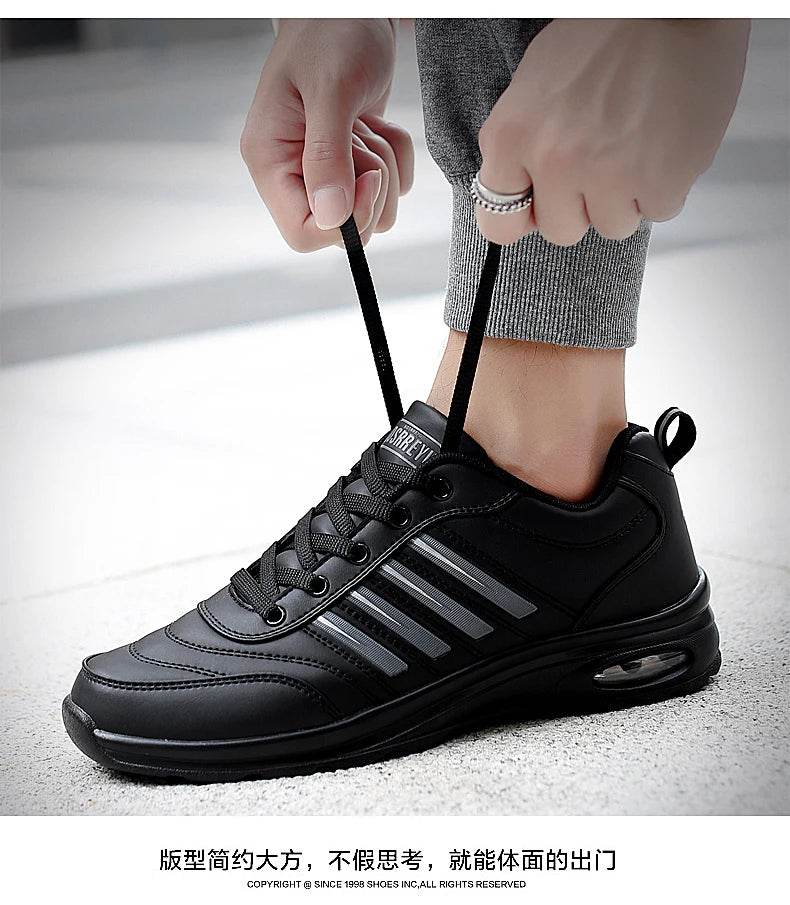 Waterproof Golf Shoes for Man Women Leather Professional Men Rubber Golf Sport Shoes Walking Sneakers Male Cushion Black White - KICKSTART