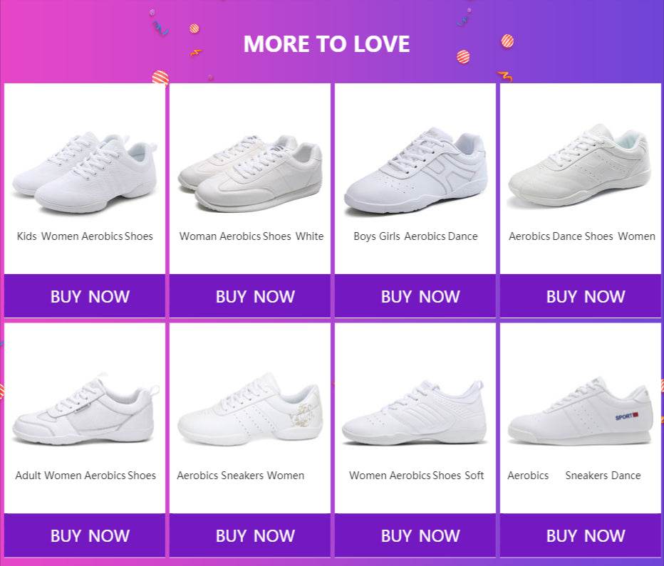 Aerobics Shoes Women Kids Sports Shoe Boys Girls Aerobics Dance Shoes White Competitive Modern/Jazz/Hip-hop Gym Dance Sneakers - KICKSTART