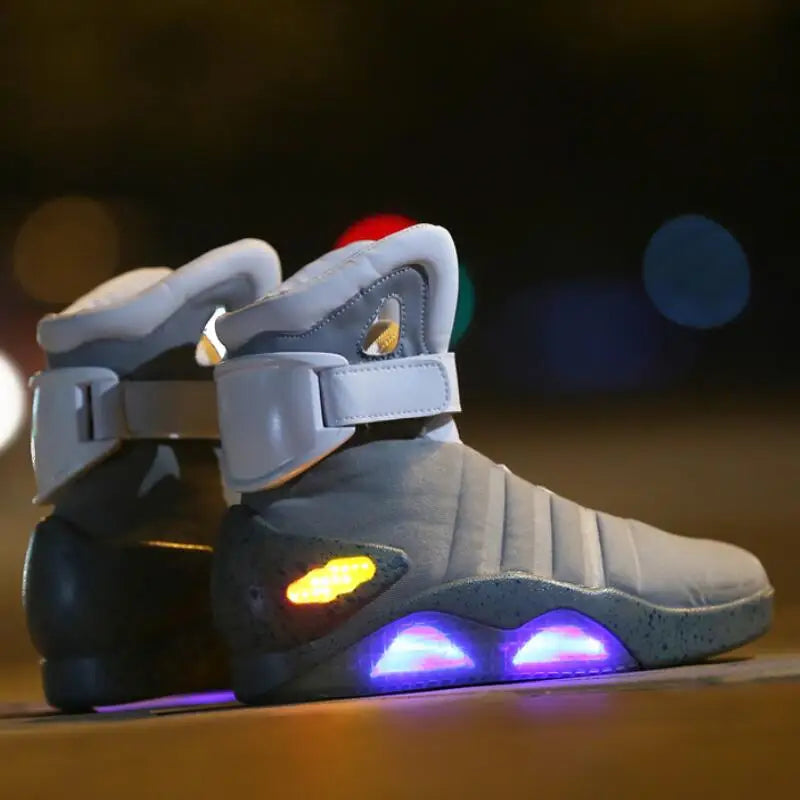 Men Basketball Shoes Led light shoes men sneakers "Back to Future" led glowing shoes for men COsplay high top shoes