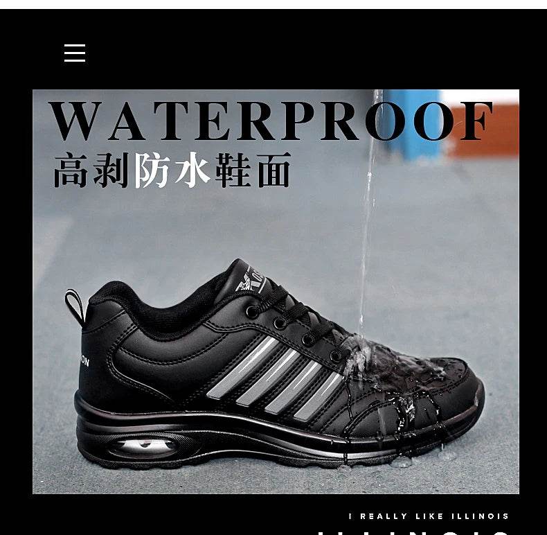 Waterproof Golf Shoes for Man Women Leather Professional Men Rubber Golf Sport Shoes Walking Sneakers Male Cushion Black White - KICKSTART