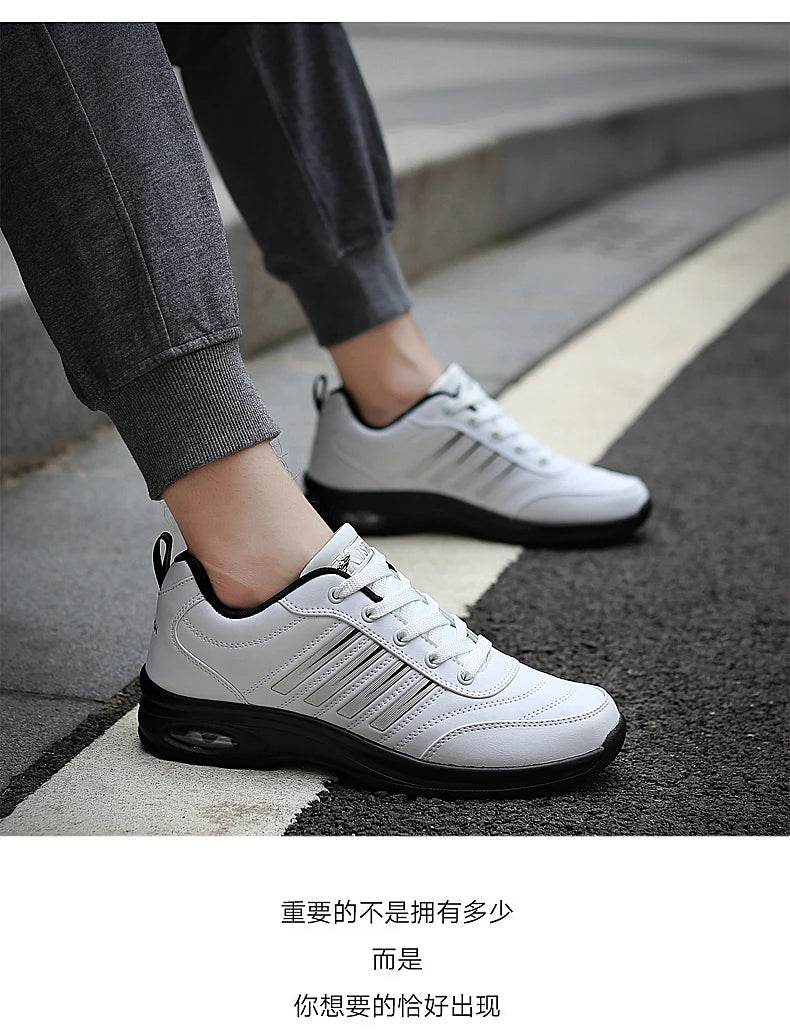 Waterproof Golf Shoes for Man Women Leather Professional Men Rubber Golf Sport Shoes Walking Sneakers Male Cushion Black White - KICKSTART