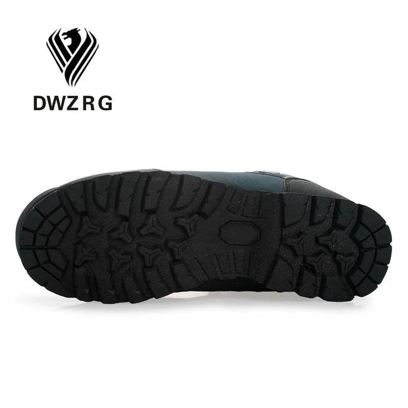 DWZRG Men Hiking Shoes Waterproof Leather Shoes Climbing & Fishing Shoes New Popular Outdoor Shoes Men High Top Winter Boots - KICKSTART