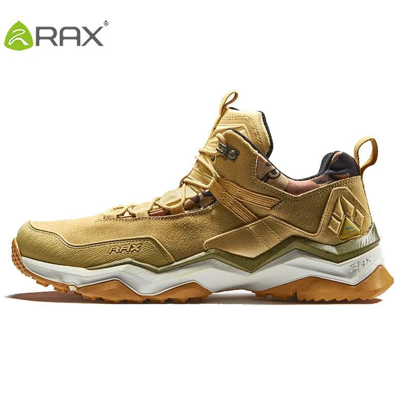 RAX Men Hiking Shoes Mid-top Waterproof Outdoor Sneaker Men Leather Trekking Boots Trail Camping Climbing Hunting Sneakers Women - KICKSTART